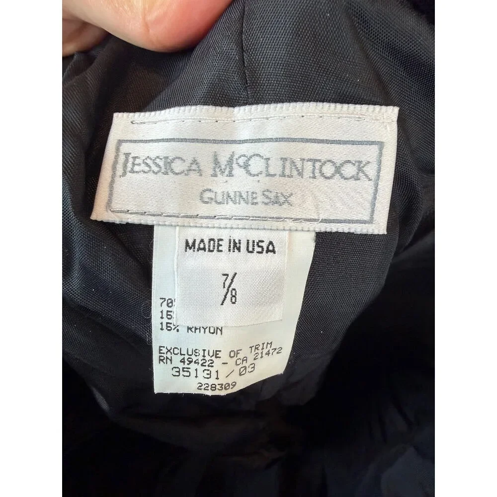 Jessica McClintock for Gunne Sax Dress, Black/gold, 8, Used - Excellent - Picture 5 of 7